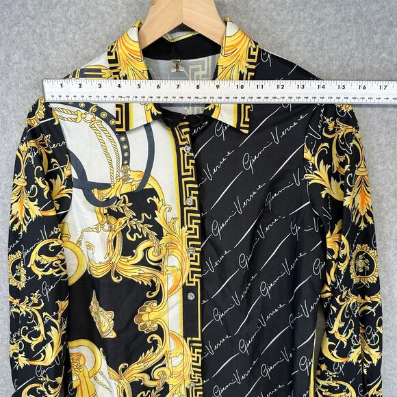 Xingchenkaiyi Blouse Womens Size M Multicolor Baroque Long Sleeve Button Up - Picture 11 of 13